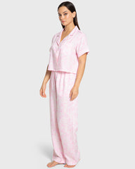 Isla & Evie Pink Bows Long Pant Pajama Set Light Pink / S