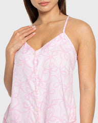 Isla & Evie Pink Bows Cami Pajama Set Light Pink / S