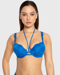 Isla & Evie Princess Blue Double Push-Up Plunge Bra Princess Blue / 34B