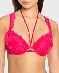 Isla & Evie Bright Rose Double Push-Up Plunge Bra Bright Rose / 34B