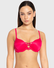 Isla & Evie Bright Rose Double Push-Up Plunge Bra Bright Rose / 34B