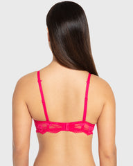 Isla & Evie Bright Rose Double Push-Up Plunge Bra Bright Rose / 34B