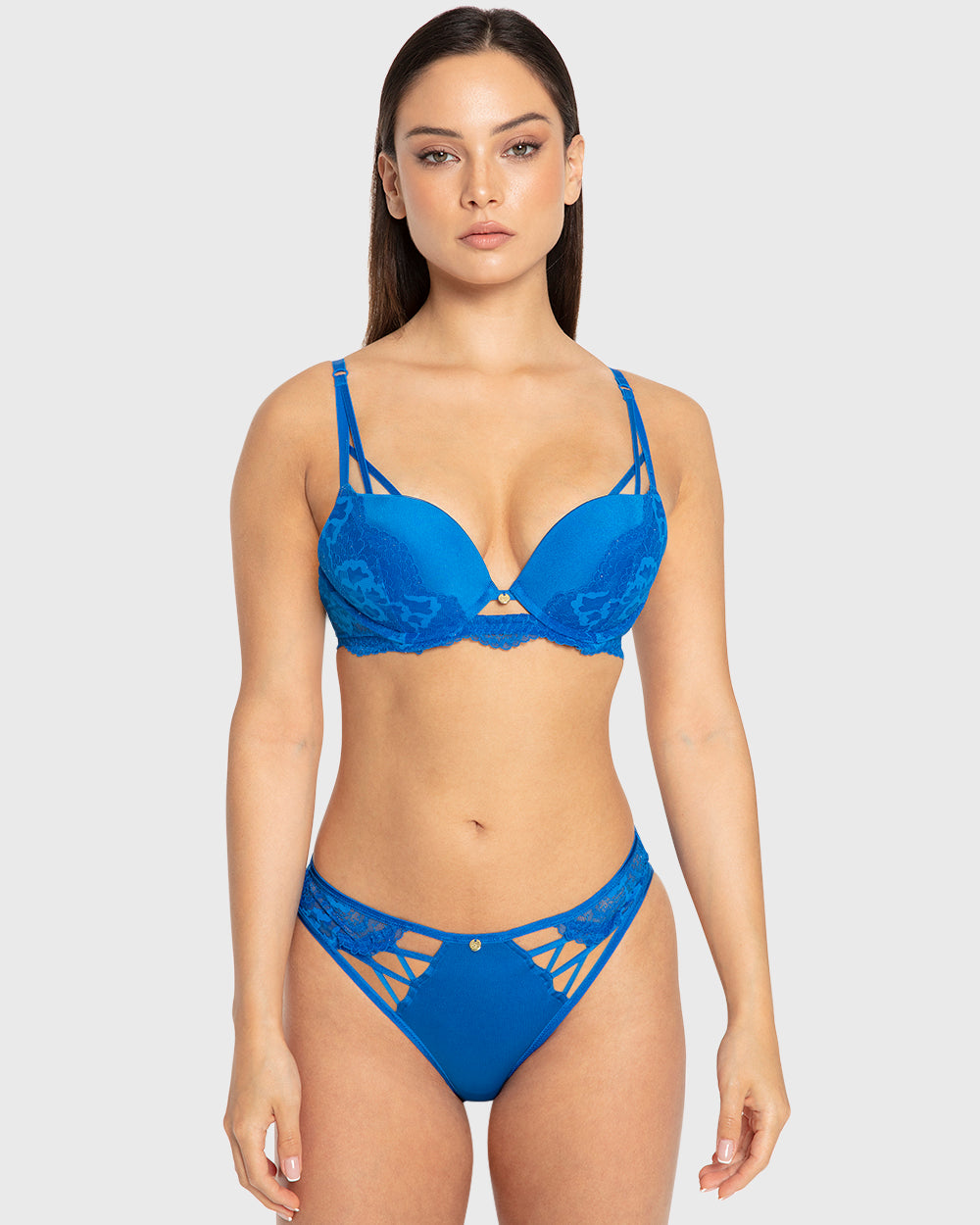 Isla & Evie Princess Blue Gel Padded Plunge Bra Princess Blue / 34B