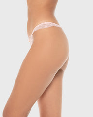 La Senza Isla And Evie Sexy Fashion Lace Thong Panty Rose Quartz Rose Quartz / S