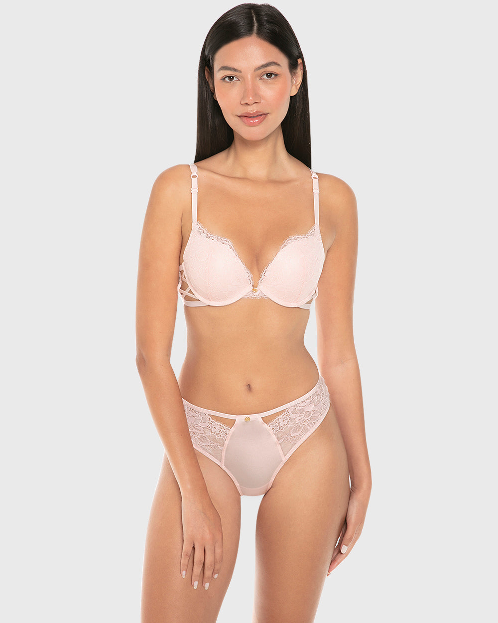 La Senza Isla And Evie Sexy Fashion Lace Micro Cheeky Panty Rose Quartz Rose Quartz / S