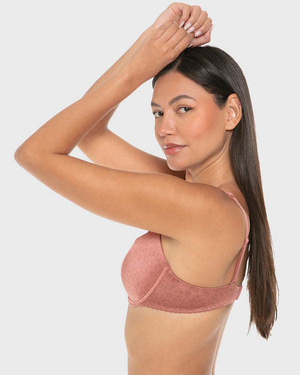 Isla & Evie Luxe Fashion Lightly Lined Full Coverage Bra Withered Rose Print / 34B
