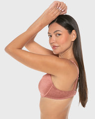 Isla & Evie Luxe Fashion Lightly Lined Full Coverage Bra Withered Rose Print / 34B