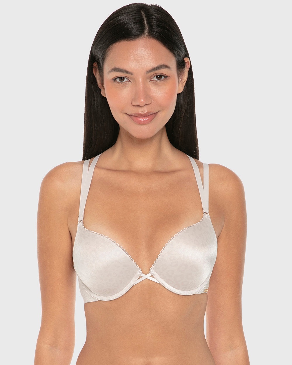 Isla & Evie Luxe Fashion Double Push up Plunge Bra Wind Chime Print / 34B