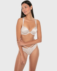 Isla & Evie Luxe Fashion Double Push up Plunge Bra Wind Chime Print / 34B