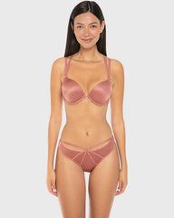 Isla & Evie Luxe Fashion Double Push up Plunge Bra Withered Rose Print / 34B