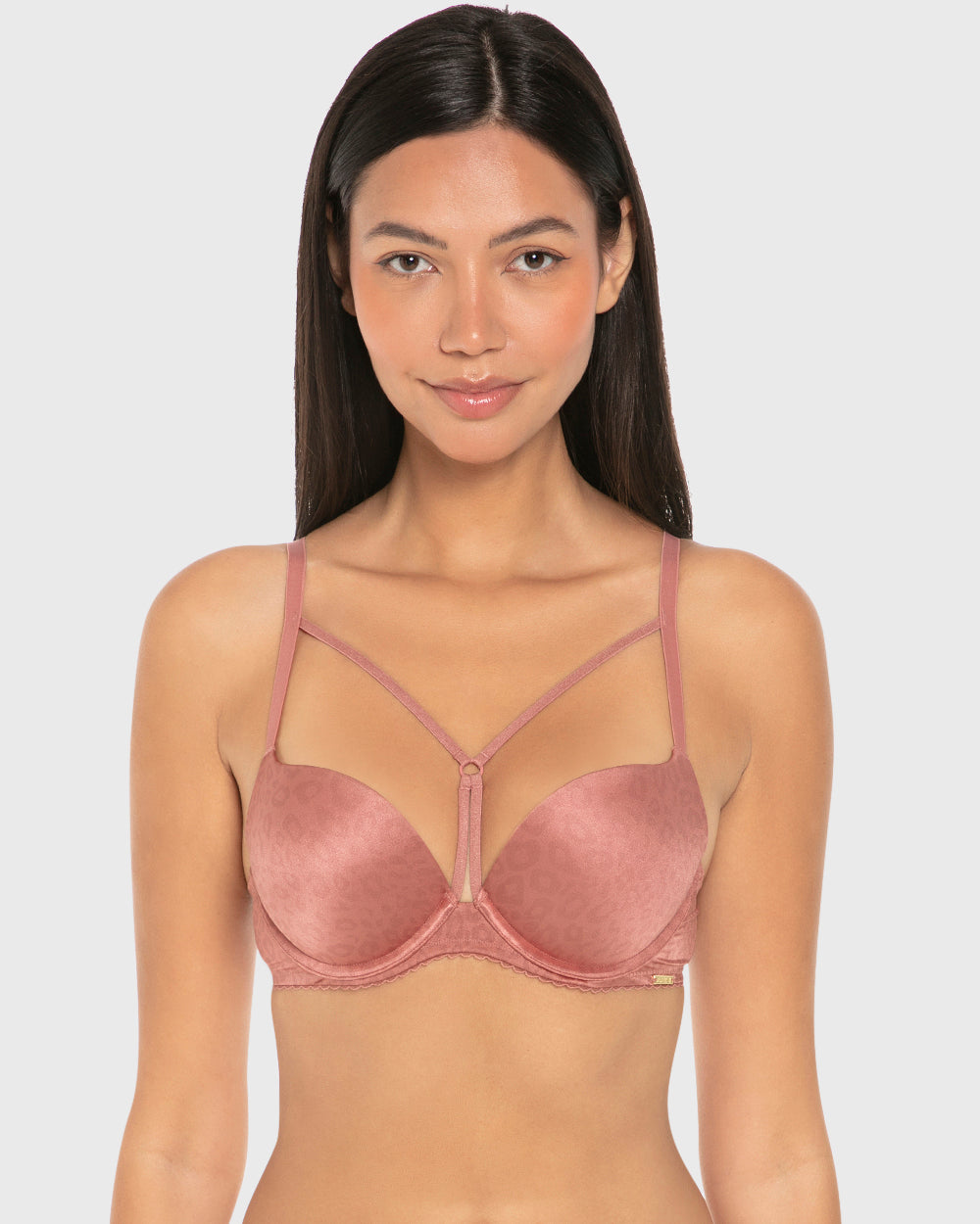 Isla & Evie Luxe Fashion Gel Padded Plunge Bra Withered Rose Print / 34B