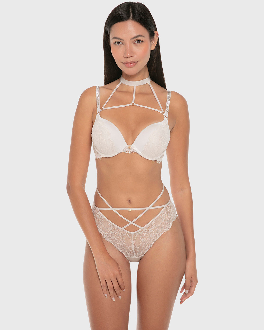 Isla & Evie Luxe Fashion Double Push up Plunge Bra Wind Chime / 34B