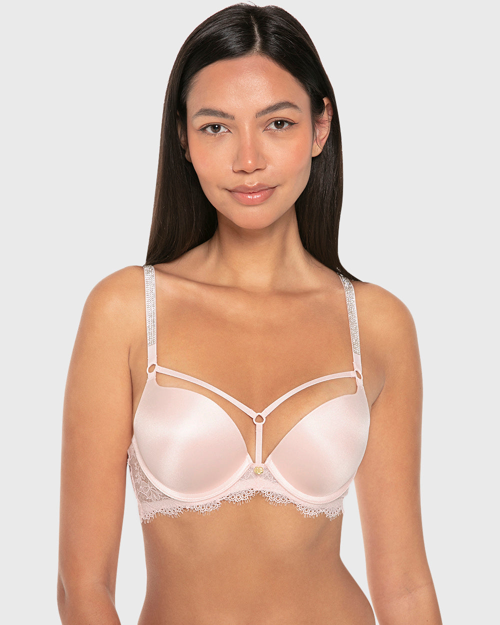 Isla & Evie Luxe Fashion Gel Padded Plunge Bra Rose Quartz / 34B
