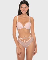 Isla & Evie Luxe Fashion Lace Micro Cheeky Panty Rose Quartz / S