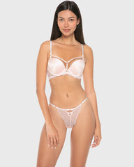 Isla & Evie Luxe Fashion Lace Micro Cheeky Panty Rose Quartz / S