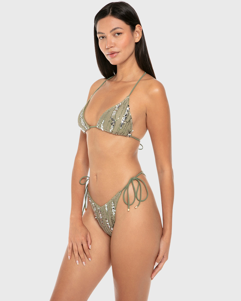 Isla & Evie Sequin Halter Neck Swim Bra Top
