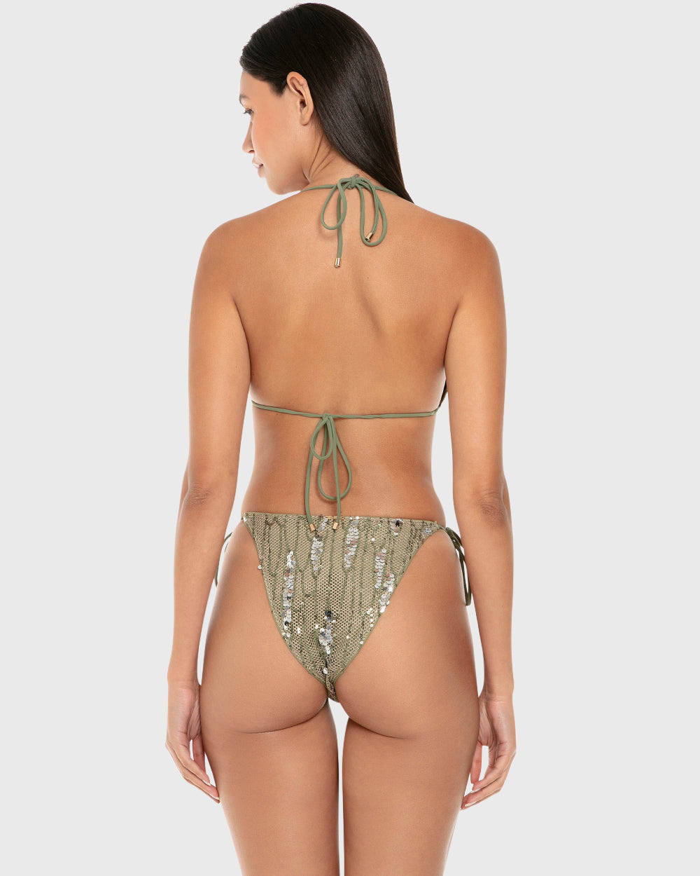Isla & Evie Sequin Halter Neck Swim Bra Top