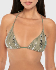 Isla & Evie Sequin Halter Neck Swim Bra Top