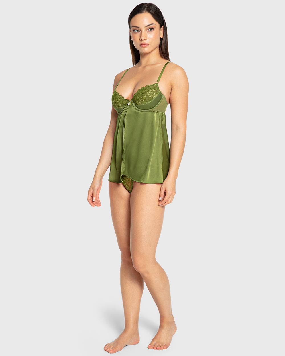 Isla & Evie Cardamom Seed Lace Babydoll Cardamom Seed / S