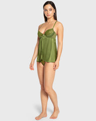 Isla & Evie Cardamom Seed Lace Babydoll Cardamom Seed / S