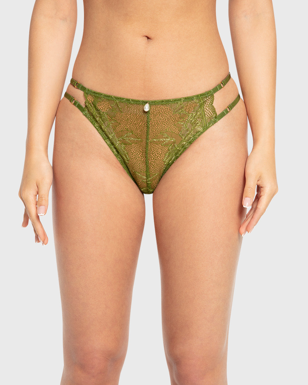Isla & Evie Cardamom Seed Lace Bikini Panty Cardamom Seed / S
