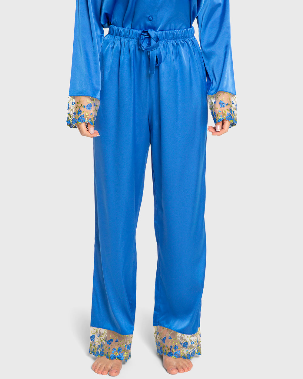 Isla & Evie Princess Blue Satin Pajama Set Princess Blue / S