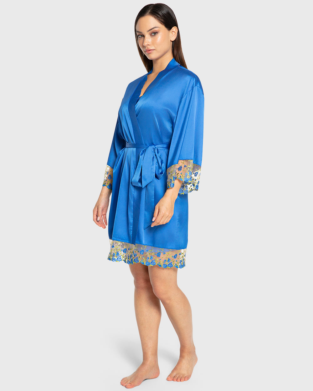Isla & Evie Princess Blue Satin Robe Princess Blue / S