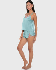 La Senza Isla And Evie Sexy Sleep Satin Cami Set Pajama Reef Waters Reef Waters / S