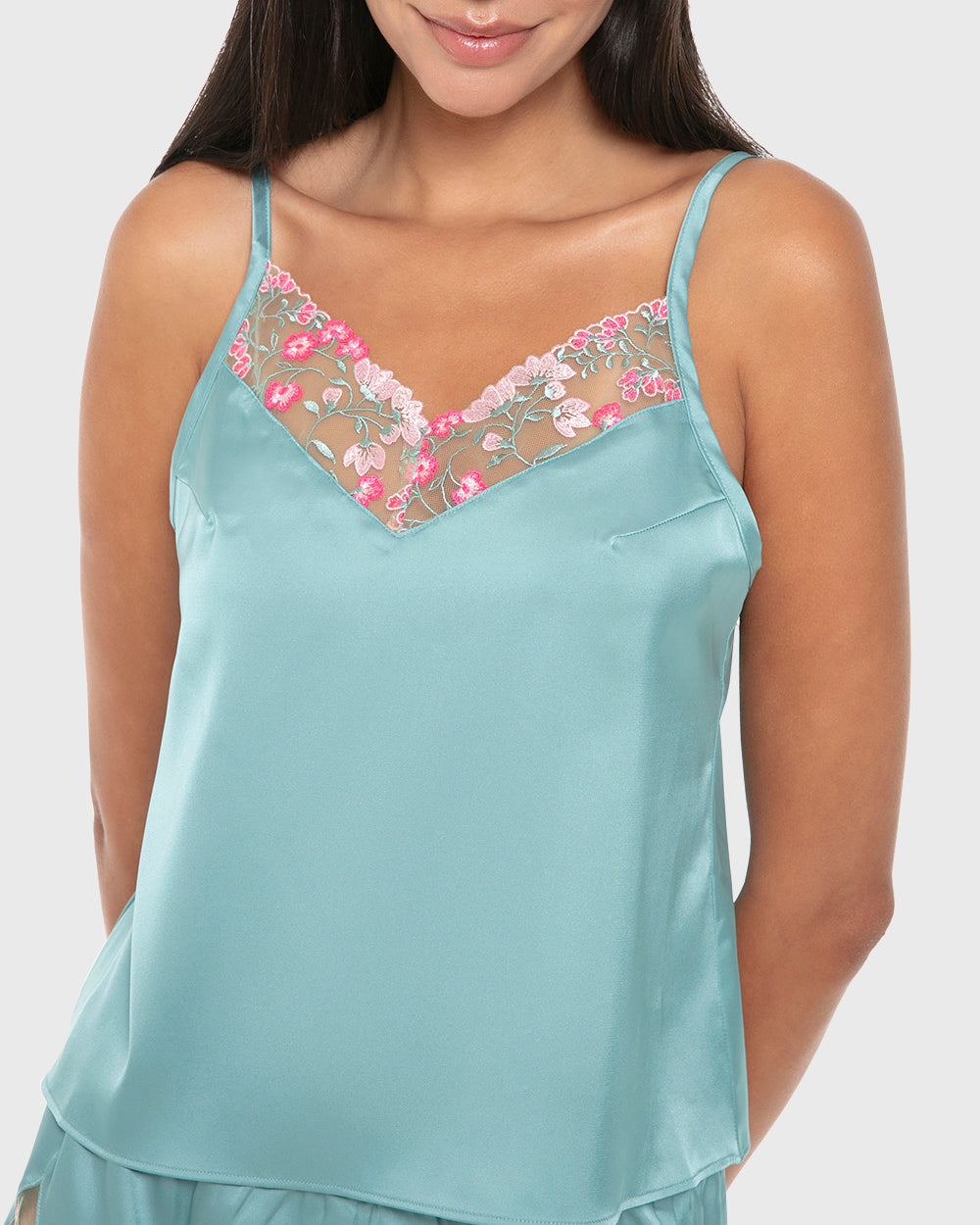 La Senza Isla And Evie Sexy Sleep Satin Cami Set Pajama Reef Waters Reef Waters / S