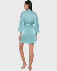 La Senza Isla And Evie Sexy Sleep Satin Robe Lingerie Reef Waters Reef Waters / S
