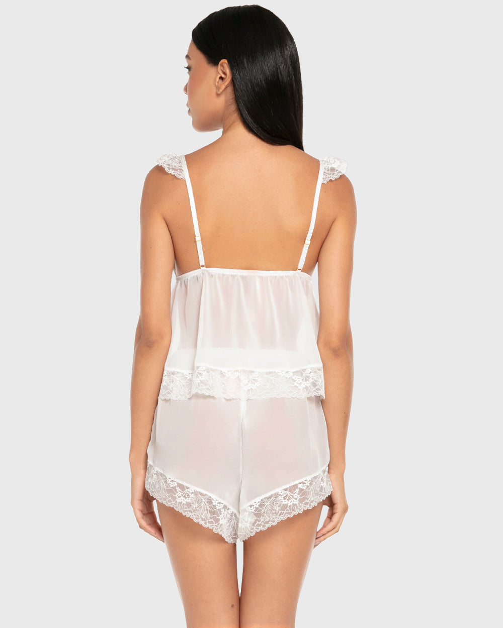 Isla & Evie Chiffon Cami Set Ivory / S