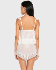 Isla & Evie Chiffon Cami Set Ivory / S