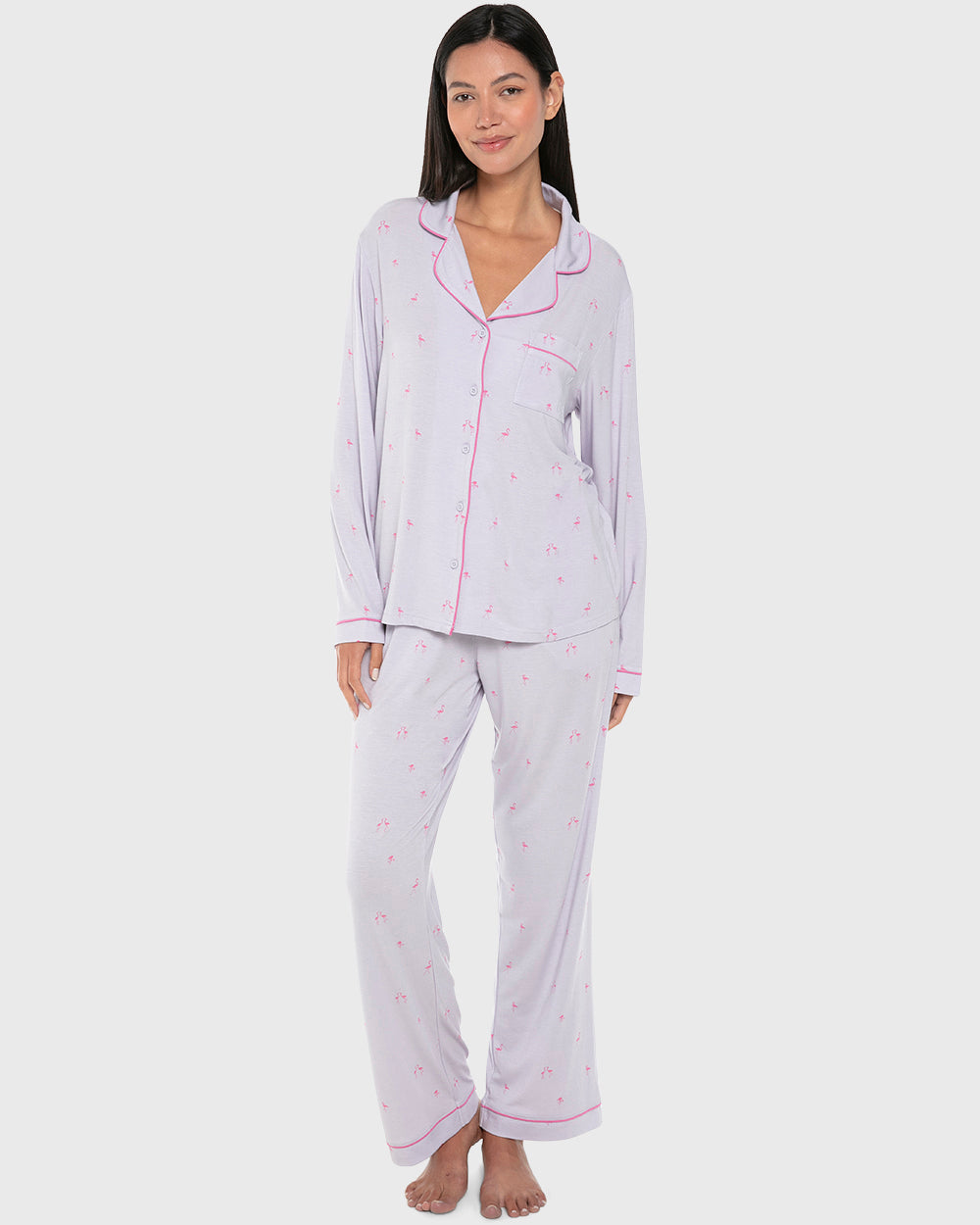 Isla & Evie Modal Two-Piece Long Pajama Set