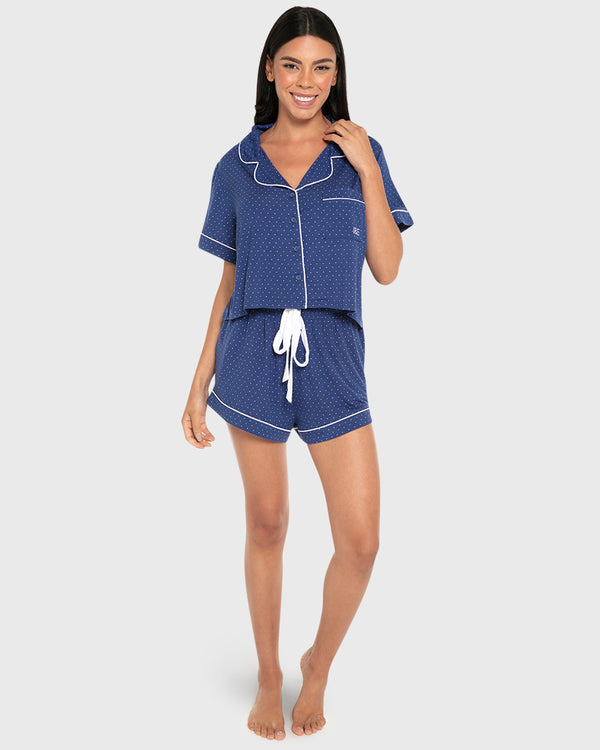 Isla & Evie Modal Two-Piece Shorts Pajama Set