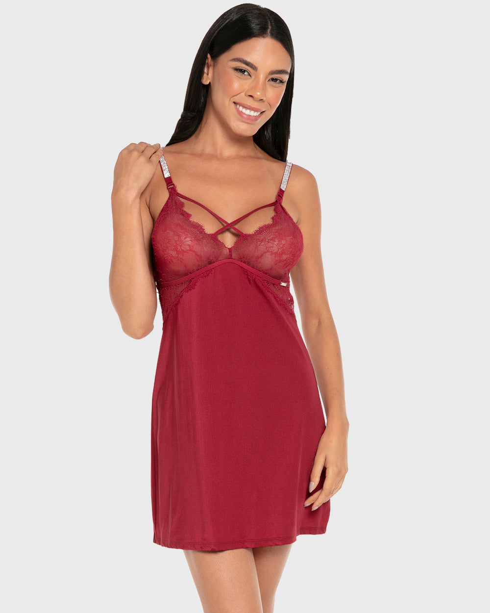 Isla & Evie Satin Slip Rumba Red / S
