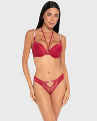 Isla & Evie Wired Double Pushup Plunge Bra Rumba Red / 34B