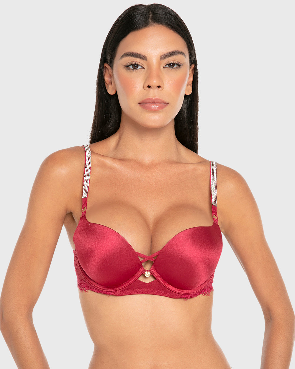 Isla & Evie Wired Gel Padded Plunge Bra Rumba Red / 34B