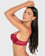 Isla & Evie Wired Gel Padded Plunge Bra Rumba Red / 34B