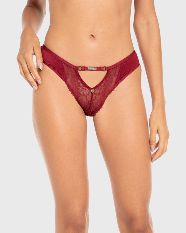Isla & Evie Lace Bikini Panty Rumba Red / S
