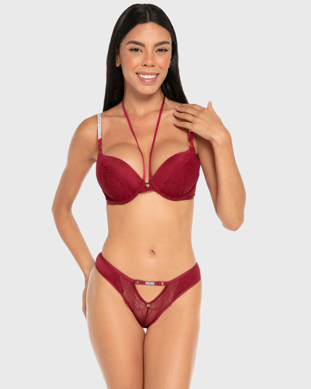 Isla & Evie Lace Bikini Panty Rumba Red / S