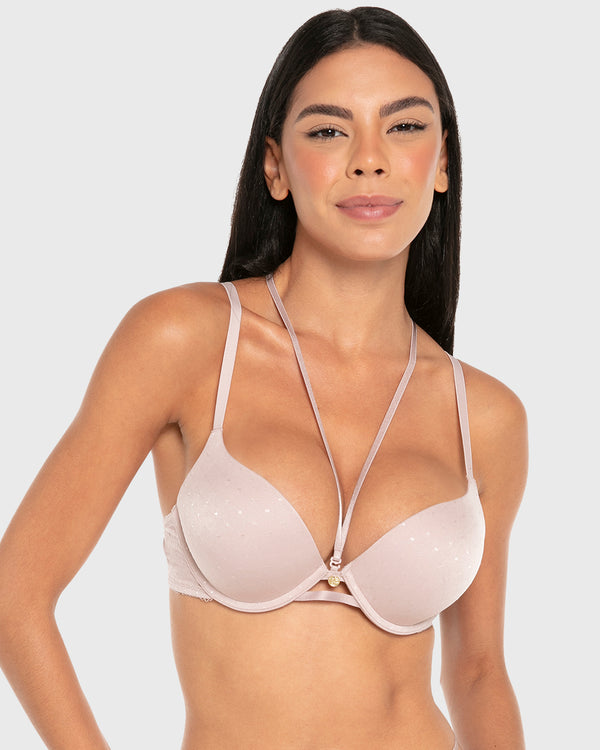 Isla & Evie Wired Double Pushup Plunge Bra Sphinx / 34B