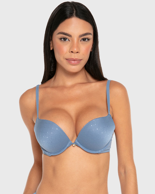 Isla & Evie Wired Gel Padded Plunge Bra Coronet Blue / 34B