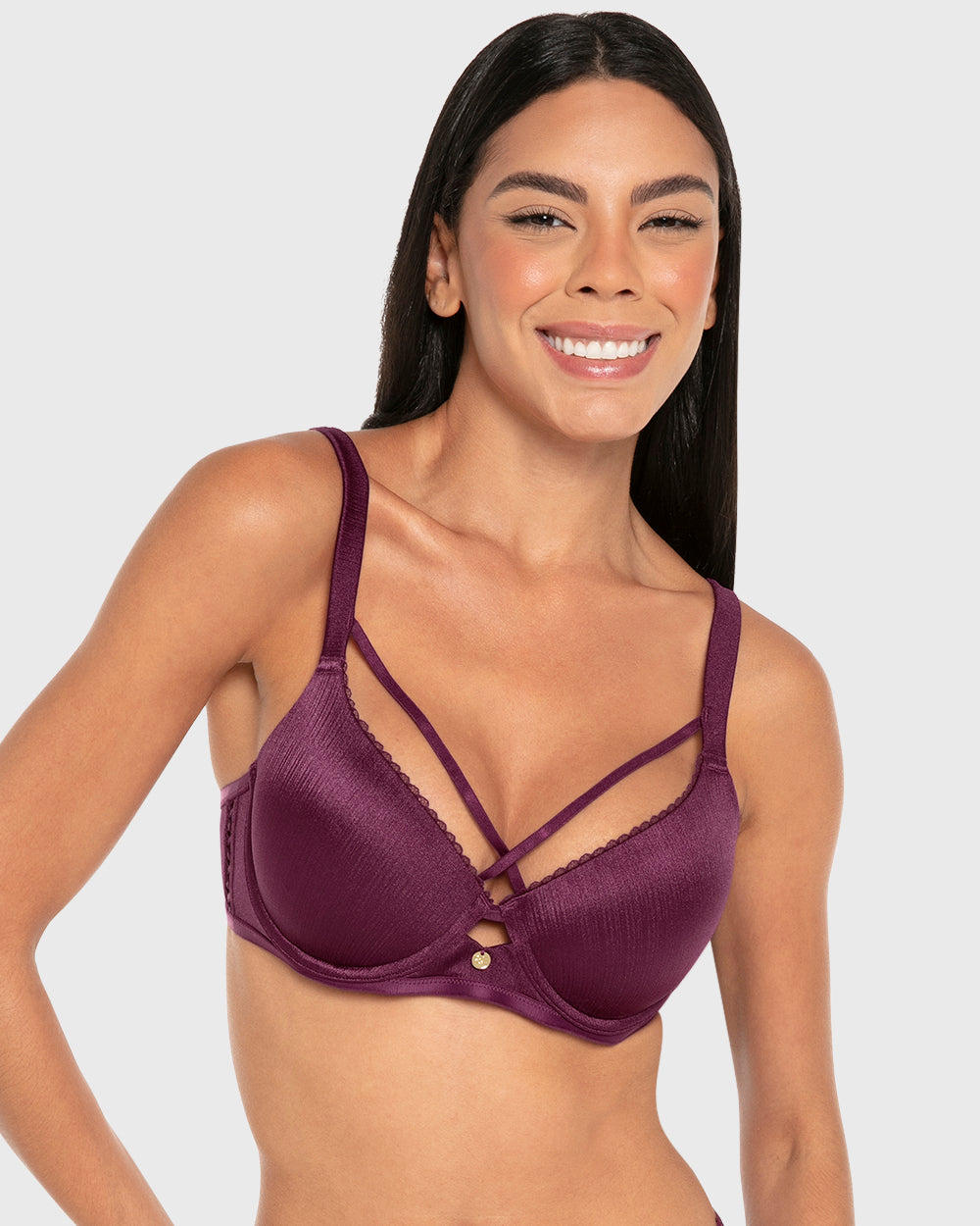 Isla & Evie Microfiber Lightly Lined Full-Coverage Bra Dark Purple / 34B