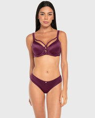 Isla & Evie Microfiber Lightly Lined Full-Coverage Bra Dark Purple / 34B