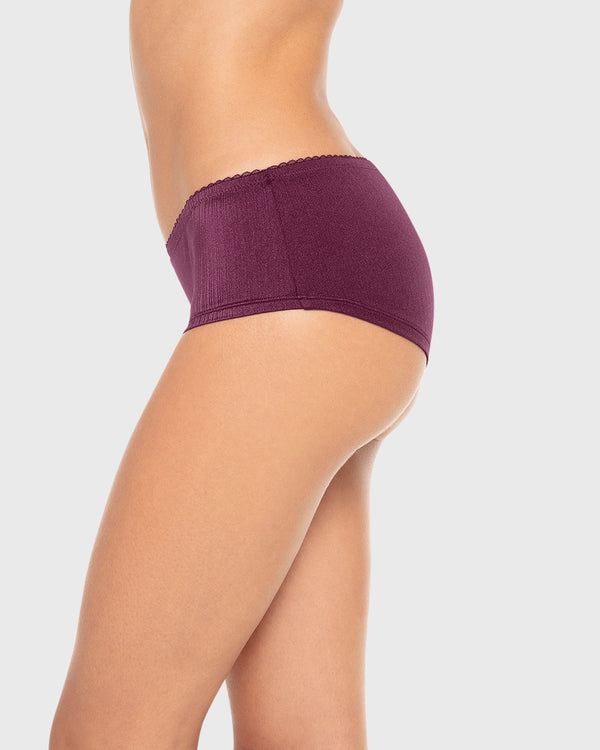 Isla & Evie Microfiber Boyshort Panty Dark Purple / S