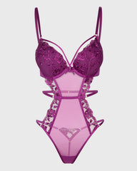 Isla & Evie Purple Potion Mesh Bodysuit