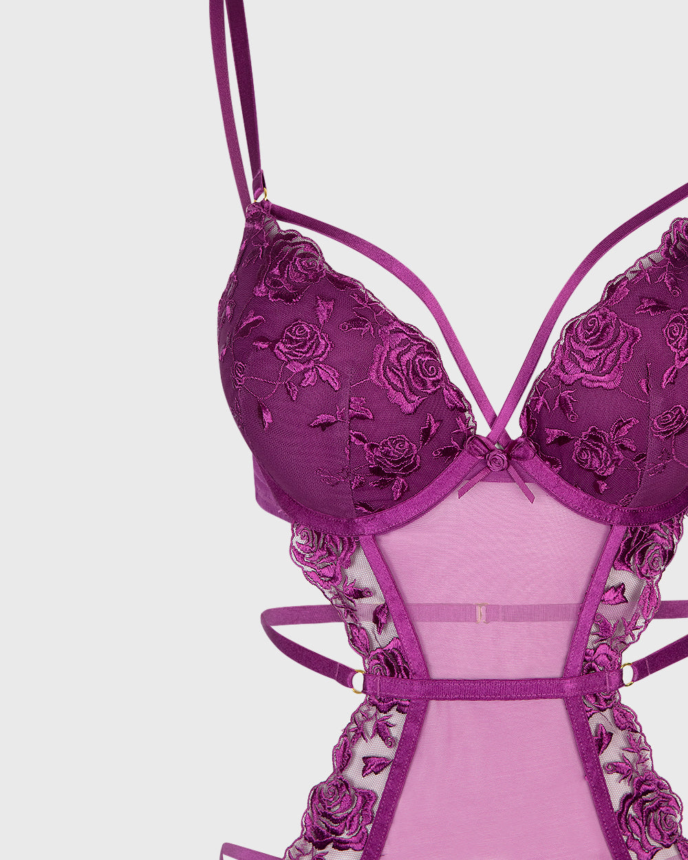 Isla & Evie Purple Potion Mesh Bodysuit