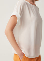 Satin Blouse With Kimono Sleeves