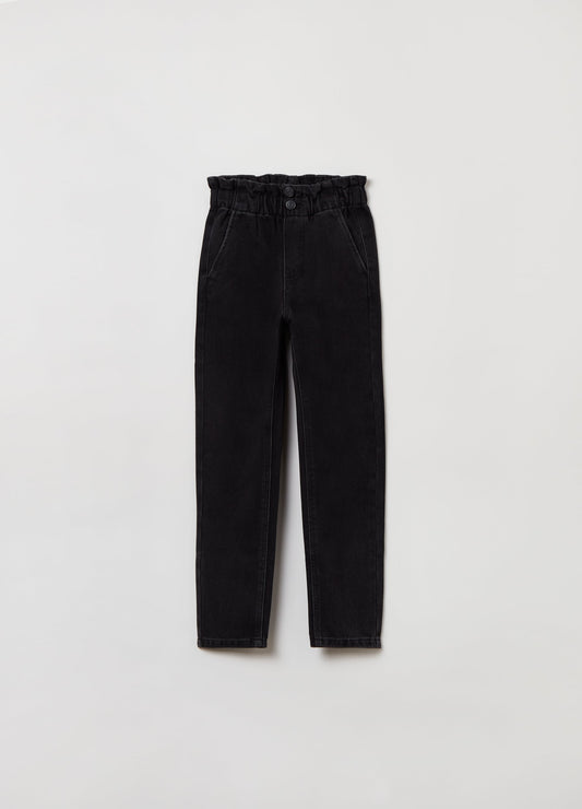 Ovs Kids Girl Paper Bag Jeans With Pockets