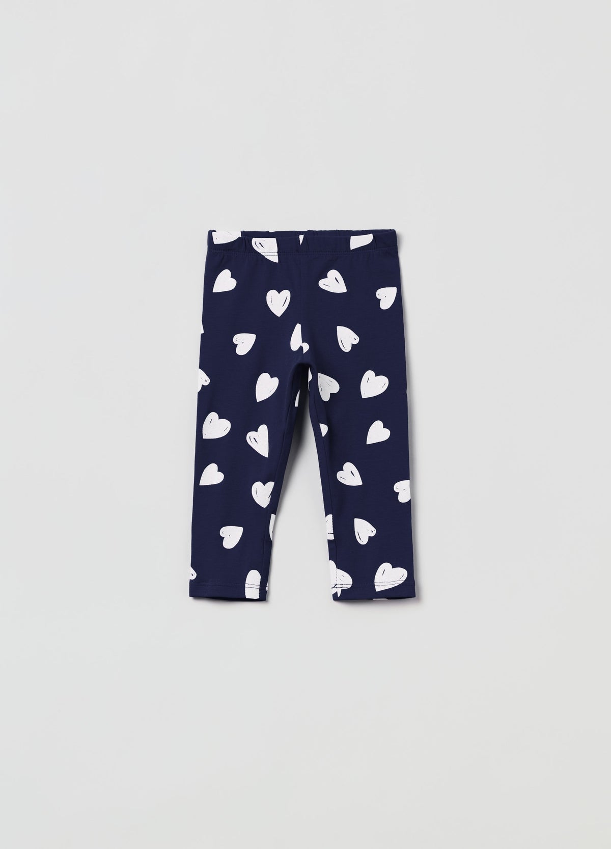 Jersey Joggers With Hearts Print